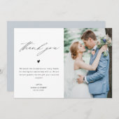 結婚パーソナライズされた感謝していは写真カード サンキューカード (正面/裏面)