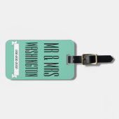 結婚パーソナライズされた氏ミセス・ラゲッジタグギフト ラゲッジタグ (正面横)