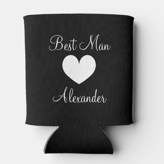 結婚パーソナライズされた花婿介添人新郎の缶冷却器 缶クーラー (裏面)