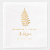 結婚パーソナライズされた,ブライダルシャワー/婚約プレゼント 箔ナプキン (正面)