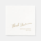 結婚パーソナライズされたNapkins – ゴールドフォイル スタンダードカクテルナプキン (正面)