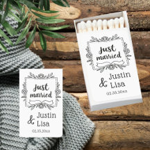 結婚パーティーのお返しアイテム Just Married 面白い落書き