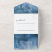 結婚パーティーの後、幸せなことに、青い灰色の写真を撮る オールインワン招待状 (外側)