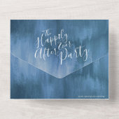 結婚パーティーの後、幸せなことに、青い灰色の写真を撮る オールインワン招待状 (裏面)