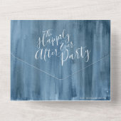 結婚パーティーの後、幸せにも、青い灰色の写真を撮った オールインワン招待状 (裏面)