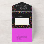 結婚パーティーの後、幸せに紙吹雪 オールインワン招待状 (外側)