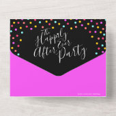 結婚パーティーの後、幸せに紙吹雪 オールインワン招待状 (裏面)