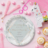 結婚ビュッフェ |アラバエレガントスターの水色の牡丹 ペーパープレート (パーティー)