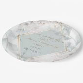 結婚ビュッフェ |アラバエレガントスターの水色の牡丹 ペーパープレート (アングル)