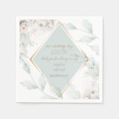 結婚ビュッフェ | アラバエレガントスターホワイトフローラ スタンダードカクテルナプキン (正面)