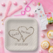 結婚ビーチ砂ハート ペーパープレート (パーティー)