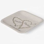 結婚ビーチ砂ハート ペーパープレート (傾斜あり)