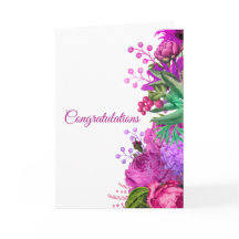 結婚ピンクフローラ水彩祝い