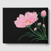 結婚ピンク菊白黒ストライプ ゲストブック (裏面)