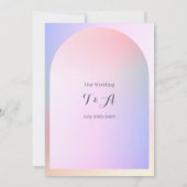 結婚ピンク薄紫グラデーションアーチ 招待状 (裏面)