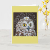 結婚フクロウ カード (黄色い花)