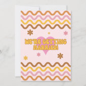 結婚フラワーパワー60の70のレトロ 招待状 (正面)