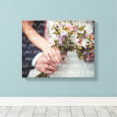 結婚フランスのの誓いを写真に結婚重ね合わせ キャンバスプリント (インサイチュ (ウッドフロア))