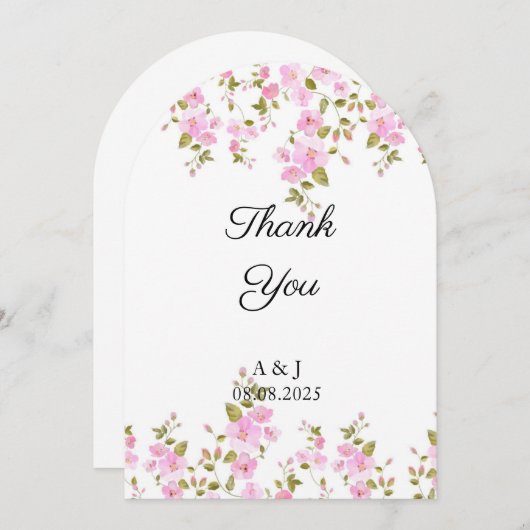 結婚フローラサンキューカード 招待状 (正面/裏面)