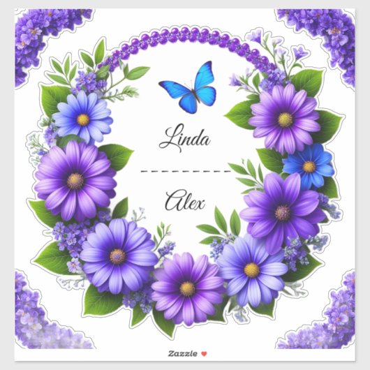 結婚フローラリース シール (シート)