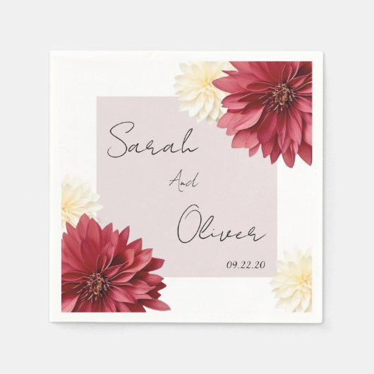 結婚フローラ スタンダードカクテルナプキン (正面)