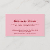 結婚ブローカーまたはその他の職業をカスタマイズ可能 名刺 (裏面)