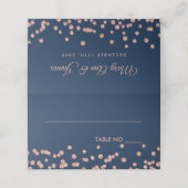 結婚プレイスカードバラ金ゴールドグリッター紙吹雪ネイビー プレイスカード (外部開封)