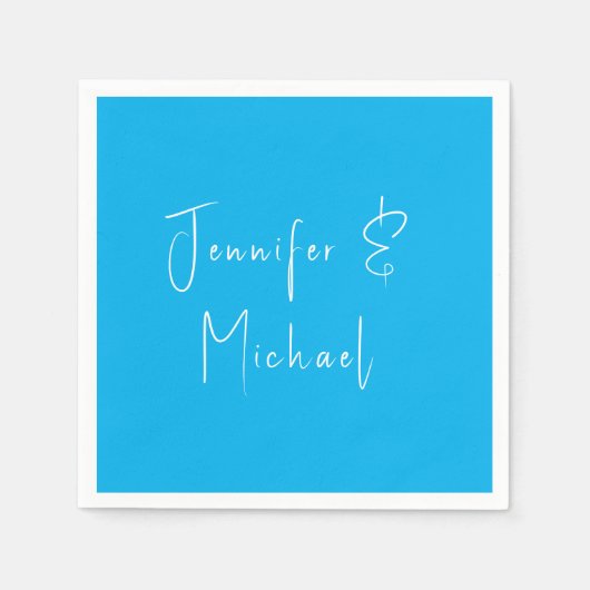 結婚プロフェッショナルスクラシカルカイブルー スタンダードカクテルナプキン (正面)