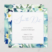 結婚プロフェッショナルミニマルかわいいフローラ セーブザデート (正面/裏面)