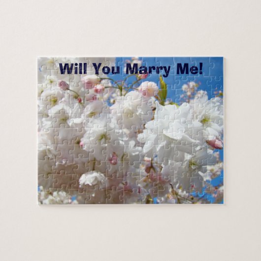 結婚プロポーズパズル Will You Marry Me! 花柄 ジグソーパズル (横)