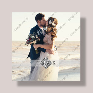結婚ポートレート  モノグラムQRコード フォトプラーク