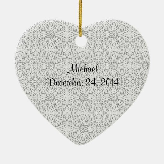 結婚マイダイヤモンドフフェイクラワー婚約オーナメント セラミックオーナメント (裏面)