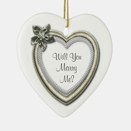 結婚マイホワイトセラミックハート婚約オーナメント セラミックオーナメント (右)