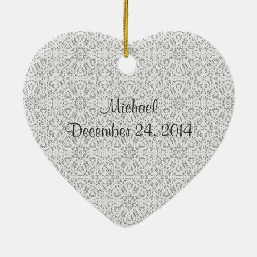 結婚マイホワイトセラミックハート婚約オーナメント セラミックオーナメント (裏面)