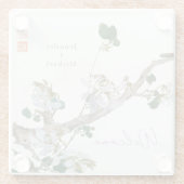 結婚ミニマル書道フローラリトグラフ ガラスコースター (裏面)