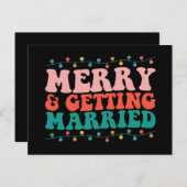 結婚メリーカップルのクリスマス・グルービー ポストカード (正面/裏面)