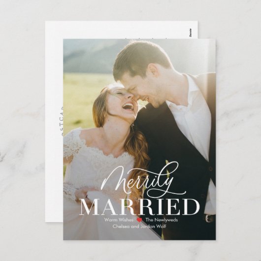 結婚メリー新婚初めてのクリスマスはがき シーズンポストカード (正面/裏面)