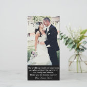 結婚メ感謝していッセージ付きのフォトカード サンキューカード (スタンド正面)