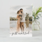 結婚モダンたった今結婚しました5枚 案内状 (スタンド正面)