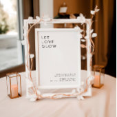 結婚モダンのグロー結婚スティックの送信オフ標識 招待状