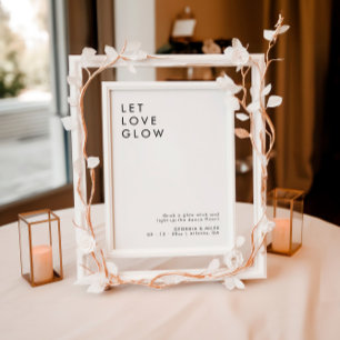 結婚モダンのグロー結婚スティックの送信オフ標識 招待状