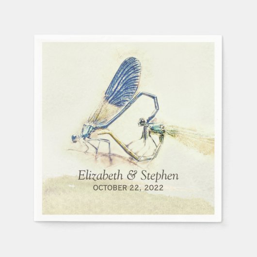 結婚モダンの交配ラブハート形状 スタンダードカクテルナプキン (正面)