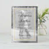 結婚モダンの写真招待状 – オーバーレイBWG 招待状 (スタンド正面)