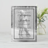 結婚モダンの写真招待状- Overlay BW 招待状 (スタンド正面)