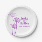 結婚モダンの花カスタム紙プレート ペーパープレート (正面)