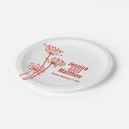 結婚モダンの花カスタム紙プレート ペーパープレート (アングル)