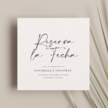 結婚モダンズReserva la Fechaクリームブラック セーブザデート<br><div class="desc">高級モダンタイポグラフィはっきりしたの結婚リザブレラ・ラ・フェハ・カード。と、モダンタイポグラフィエレガントとバックストライプのデザイン。色は可能でカスタマイズす。</div>