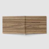 結婚モダンミニマルScript素朴 Wood ゲストブック (全面)