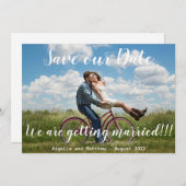 結婚モダン写真を撮る セーブザデート (正面/裏面)