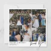 結婚モダン写真コラージュ広場 サンキューカード (正面)